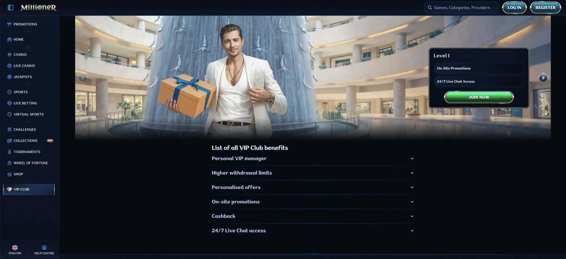 Programme VIP de Millioner Casino